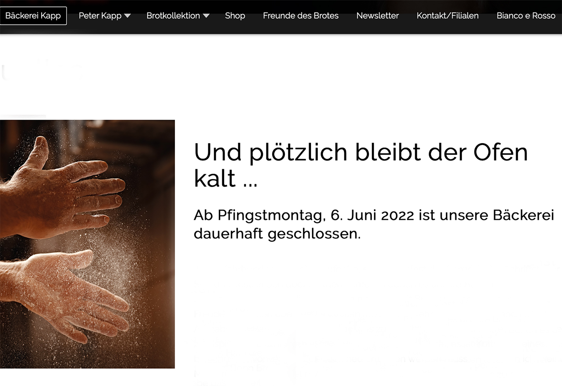 “Kapitel Bäckerei Kapp ist geschlossen”