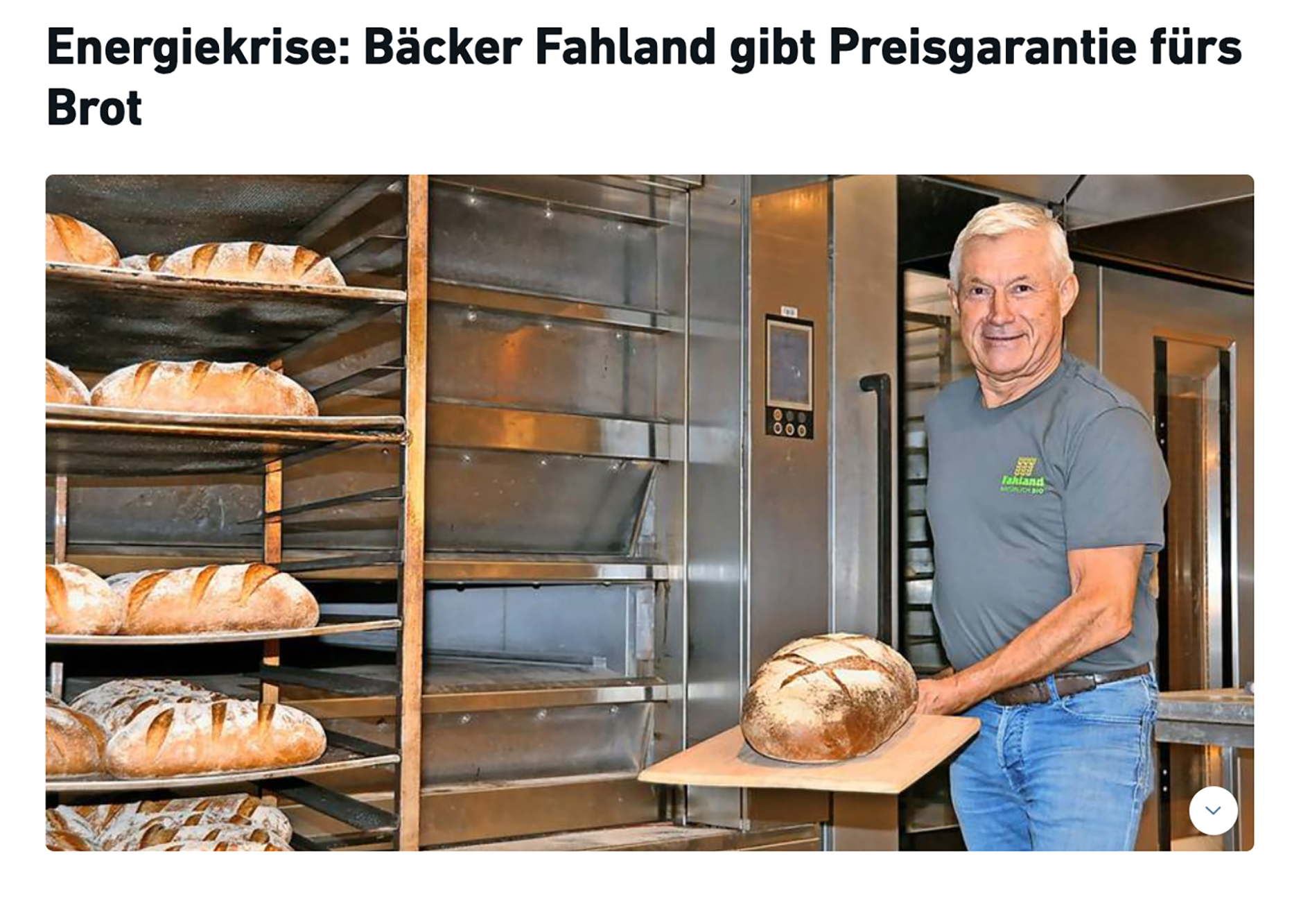 Bäcker Fahland gibt Preisgarantie fürs Brot